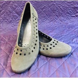 Mephisto Womens Air Jet Suede Flats Slip On Shoes Leather Shock Absorb Size 11